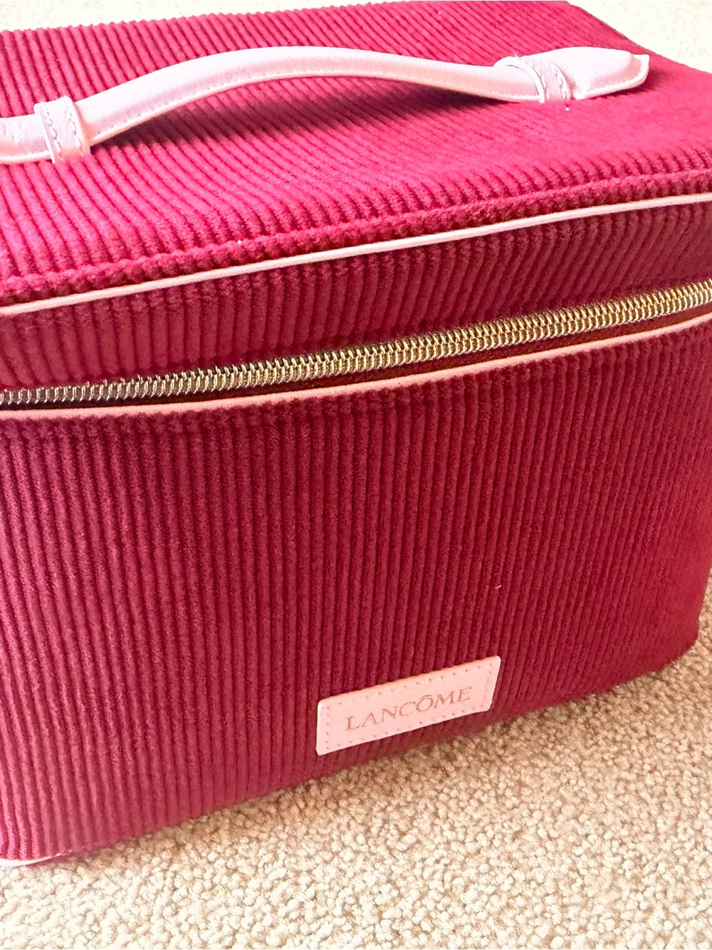 Corduroy Cosmetic Train Case -